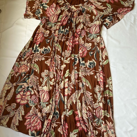 Anthropologie Red and Pink Ruffled Tiered Midi Sundress - Picture 4 of 9